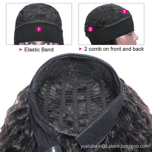 Wholesale Headband Human Wig 30Inch Raw Virgin Remy Human Cuticle Aligned Glueless Headband Hair None Lace Wigs For Black Women